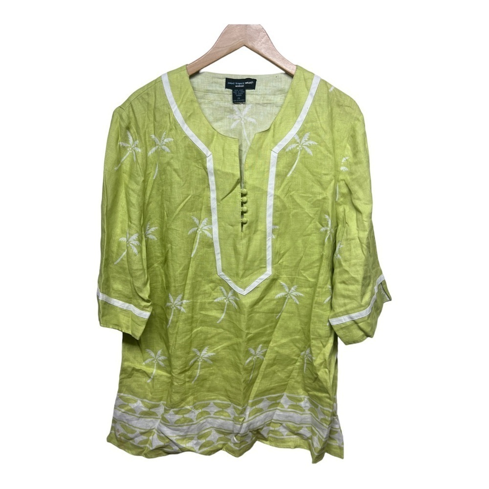 Tropical Linen Popover Top 2X St Tropez West